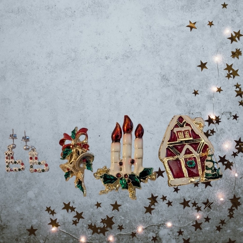Christmas Pins/ Broochs, Vintage Christmas Brooches